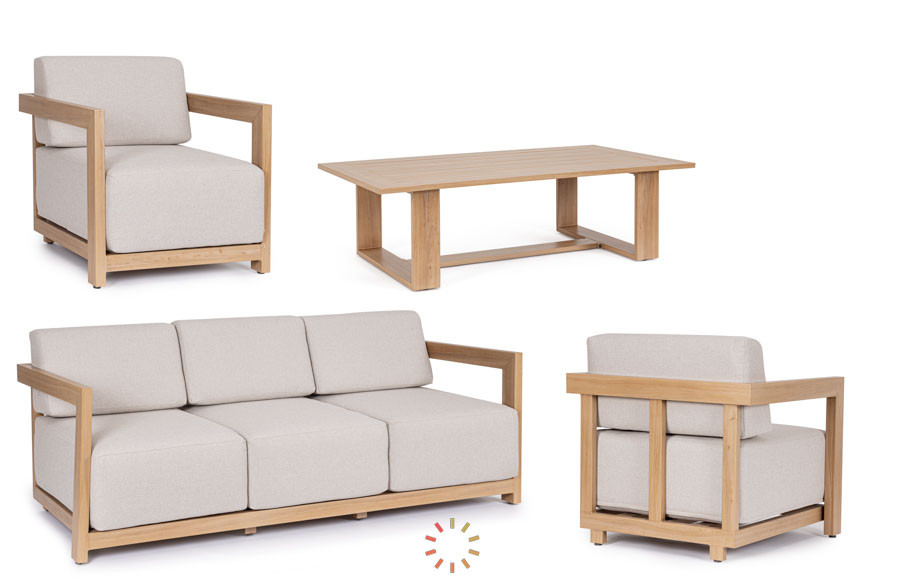 comprar SET4 SOFÁ CON COJINES THESEUS NATURAL online de BIZZOTTO desde 3,839.80