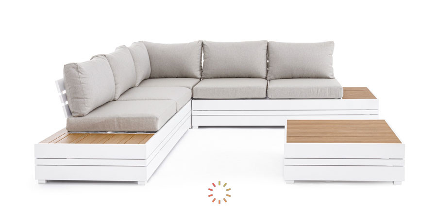 comprar SET SOFÁ ESQ. CON COJINES OSTEN BLANCO SJ6 online de BIZZOTTO desde 3,269.60