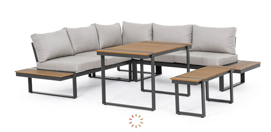 comprar SET SOFÁ ESQ. CON COJINES SVEN ANTRACITA SJ61 online de BIZZOTTO desde 2,746.92