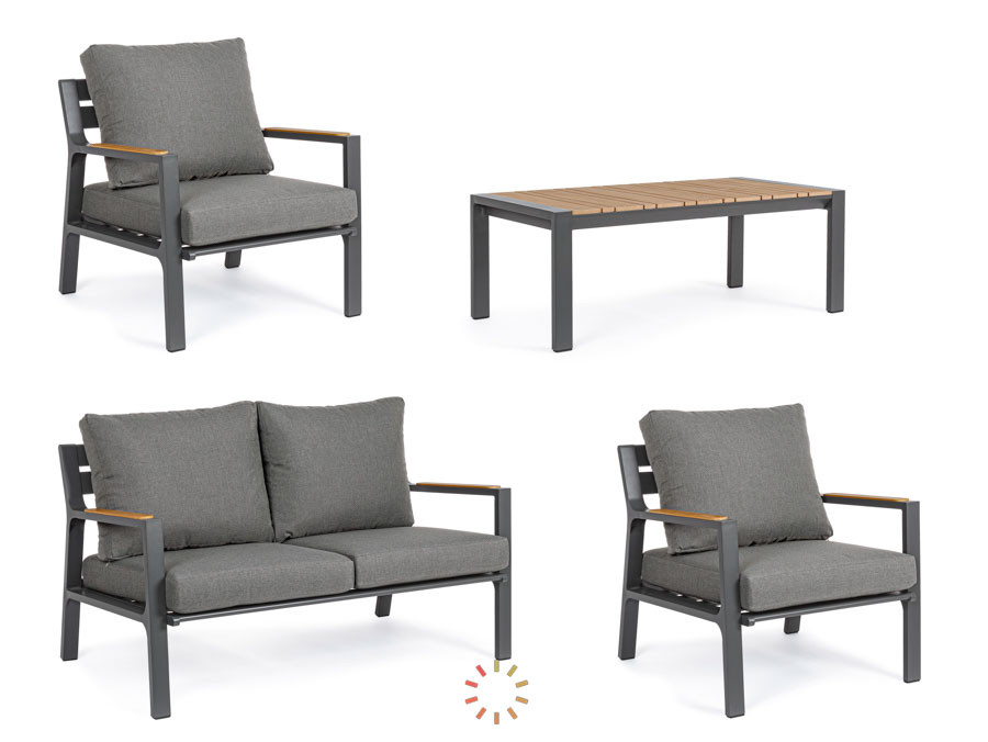 comprar SET4 SOFÁ CON COJINES ERNST ANTRACITA SJ61 online de BIZZOTTO desde 2,192.56