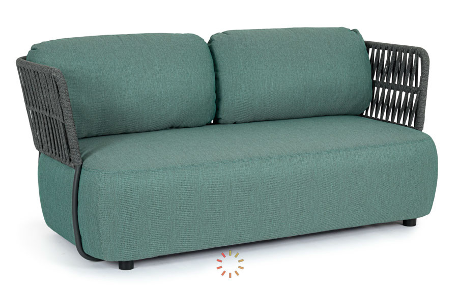 comprar SOFÁ 2PL CON COJINES PALMER ANTRACITA/JADE online de BIZZOTTO desde 2,258.17