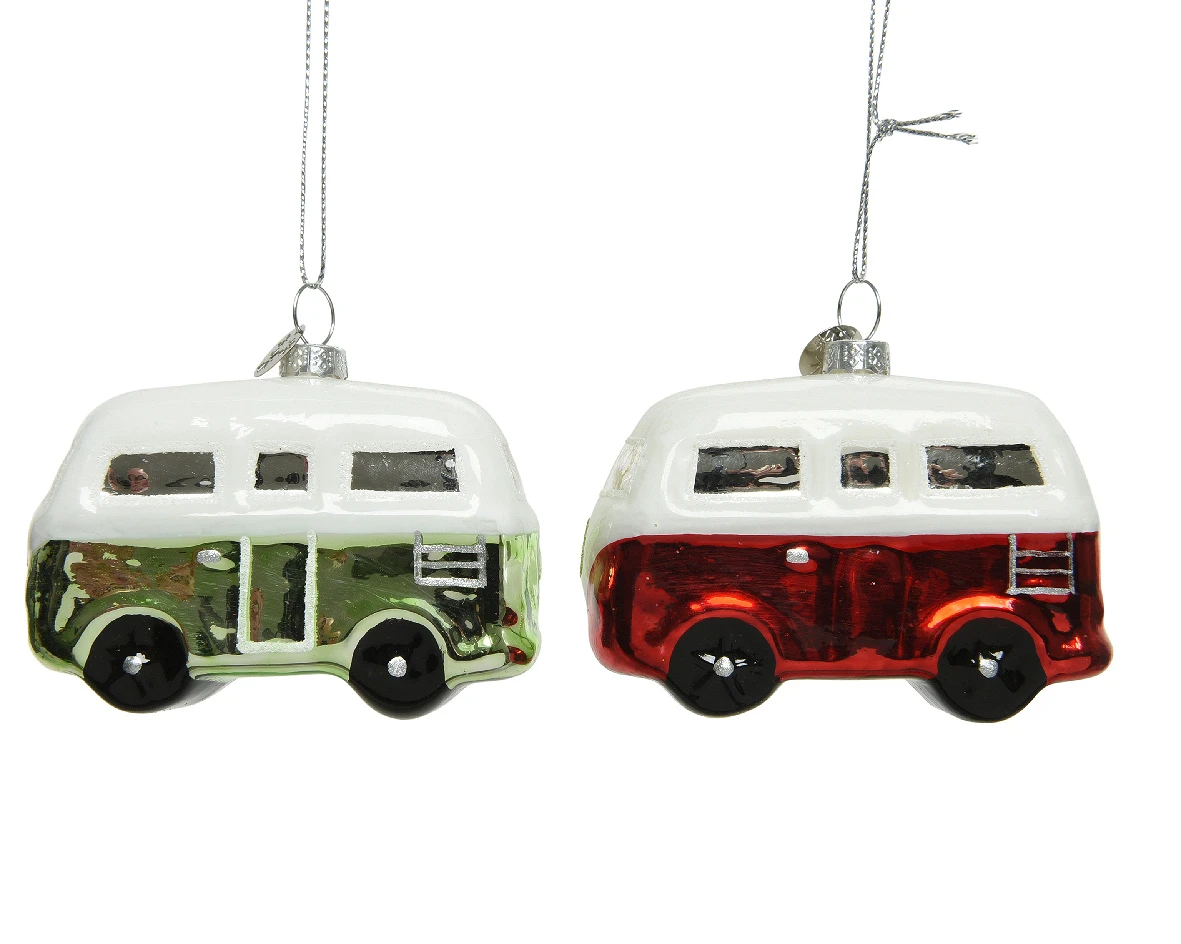 comprar AUTOBUSES VERDE Y ROJO |Motivo Navideño|Decoracion arbol Navidad online de desde 3,75 €