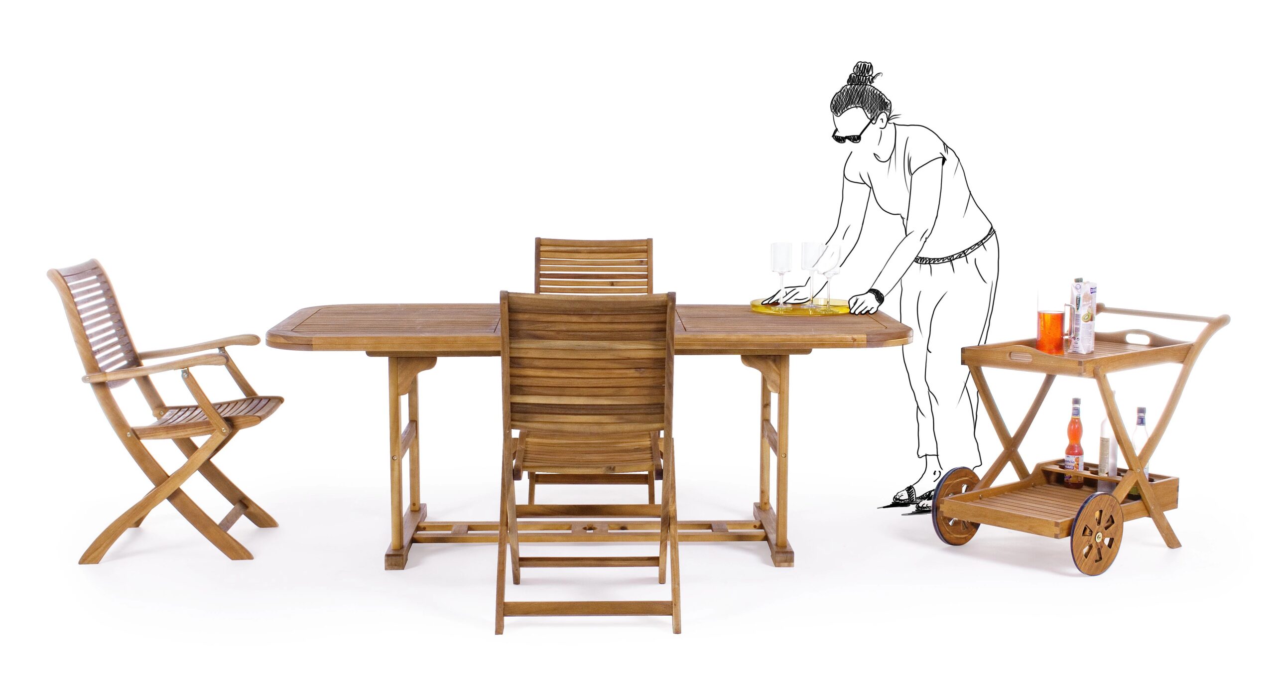 comprar CARRITO AUXILIAR NOEMI de Madera de Acacia | Estilo Natural online de Yes desde 165,53 €
