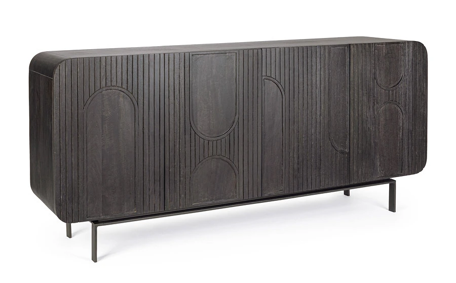 comprar APARADOR 4 Puertas ORISSA NERO online de Bizzotto Homemotion desde 1,518.07