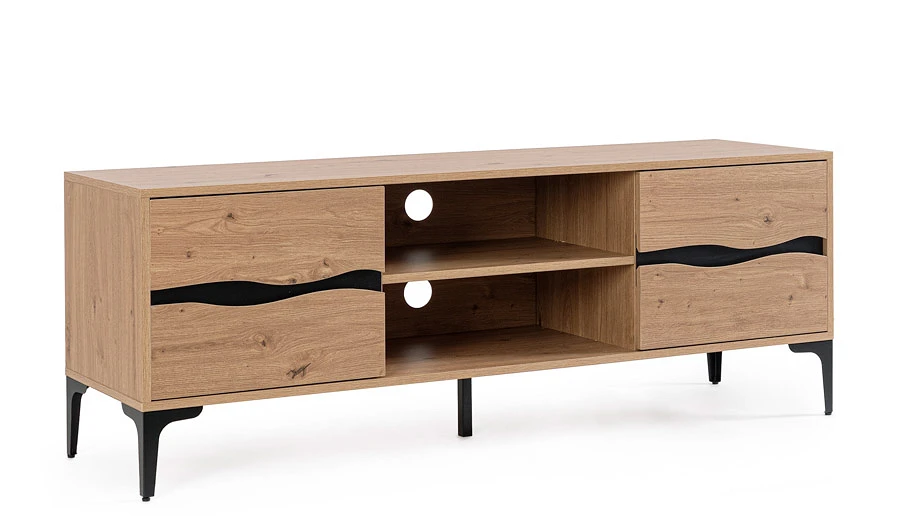 comprar MUEBLE TV 2 Puertas MELYS NATURALE-NEGRO online de Yes desde 198,20 €