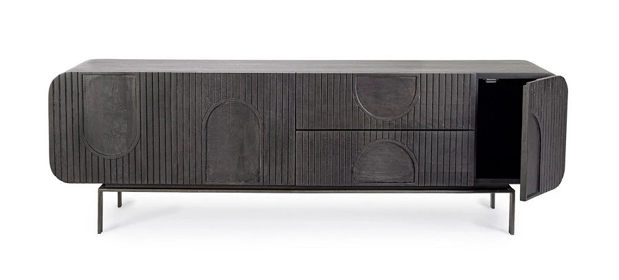 comprar MUEBLE TV 3 Puertas - 2 Cajones ORISSA NEGRO online de Bizzotto Homemotion desde 1,064.80