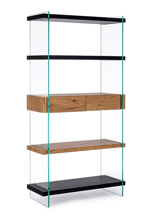 comprar LIBRERÍA 4 Puertas |2 Cajones LINE WOOD NEGRO online de BIZZOTTO desde 462,83 €