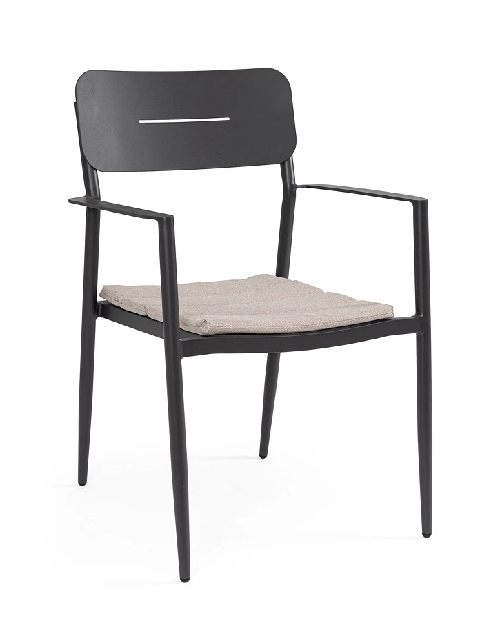 comprar SILLA CON REPOSABRAZOS | CON COJINES | NEBULA ANTRACITA YK13 online de BIZZOTTO desde 199,29 €