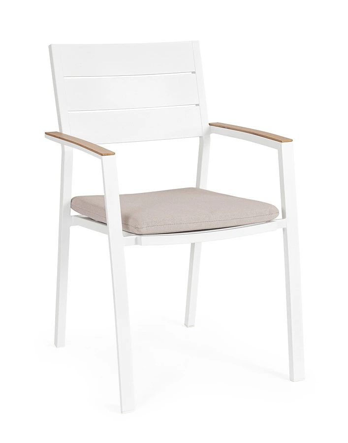 comprar SILLA CON REPOSABRAZOS | CON COJINES | ZELMAR BLANCO YK11 online de BIZZOTTO desde 199,29 €
