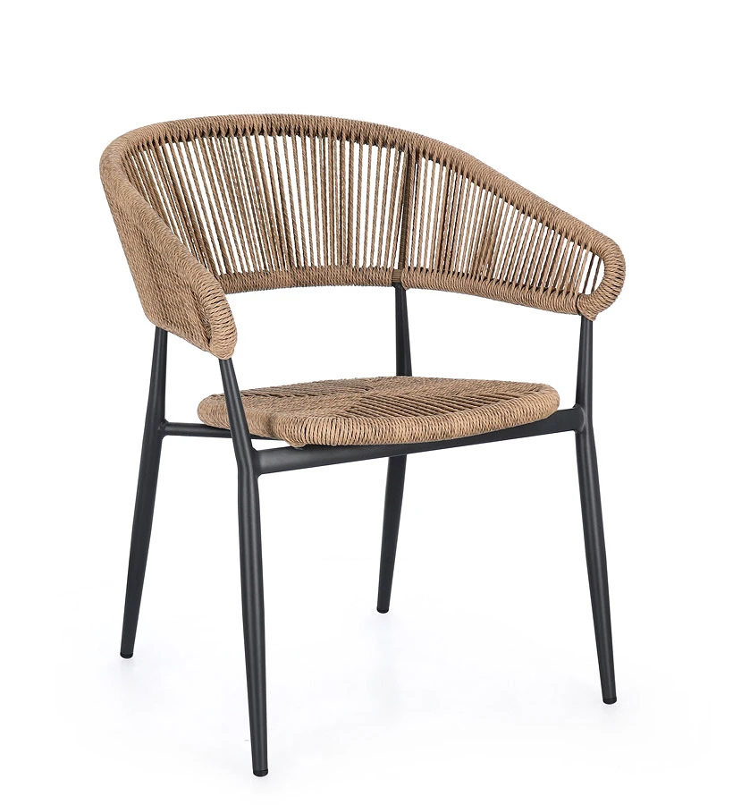 comprar SILLA CON REPOSABRAZOS | ALGAIDA ANTRACITA/NATURAL online de BIZZOTTO desde 210,18 €