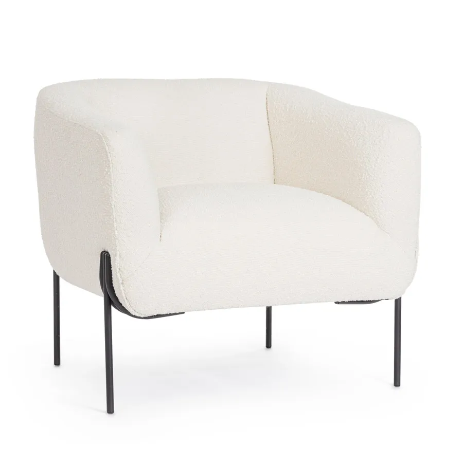 comprar SILLÓN CLAUDINE BLANCO BUCLÉ online de BIZZOTTO desde 534,82 €