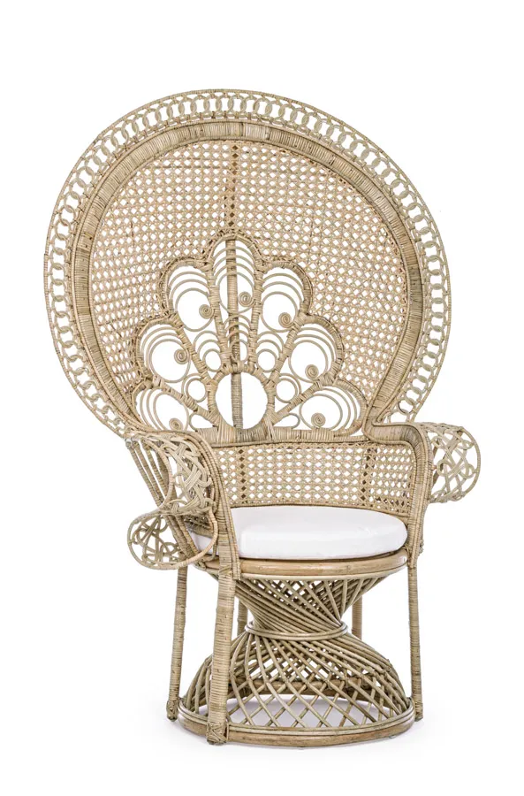 comprar SILLÓN CON COJINES PEACOCK NATURAL online de BIZZOTTO desde 612,99 €