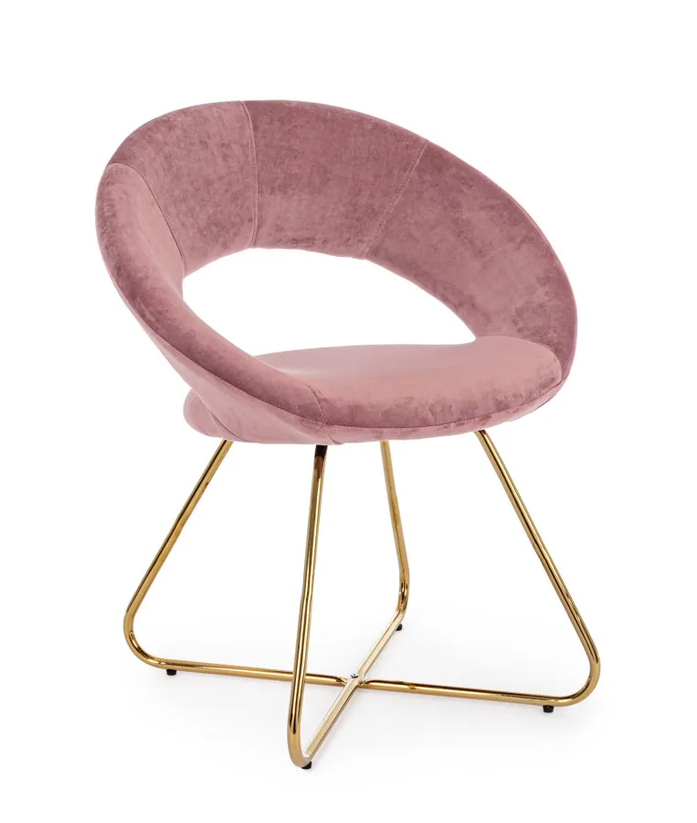 comprar SILLÓN VANITY ORO TERCIOPELO ROSA online de Yes desde 191,18 €