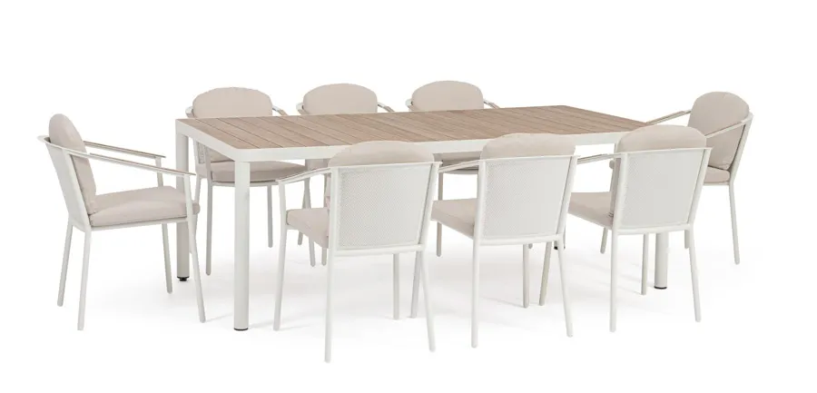 comprar SET MESA MÁS 8 SILLAS CON COJIES ULISES VAPOR YK15 online de BIZZOTTO desde 2,306.87